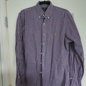 Ralph Lauren blue label mens blue plaid button up